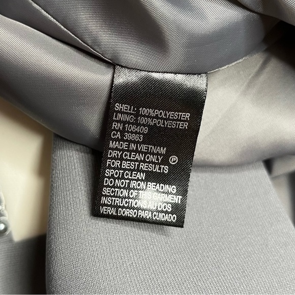 Tahari Arthur S. Levine Pearl Beaded Contrast Blazer Jacket Grey‎ White Size 18 - Picture 10 of 10